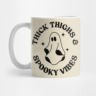 Retro, cute halloween ghost.Thick Thighs & Spooky Vibes. Mug